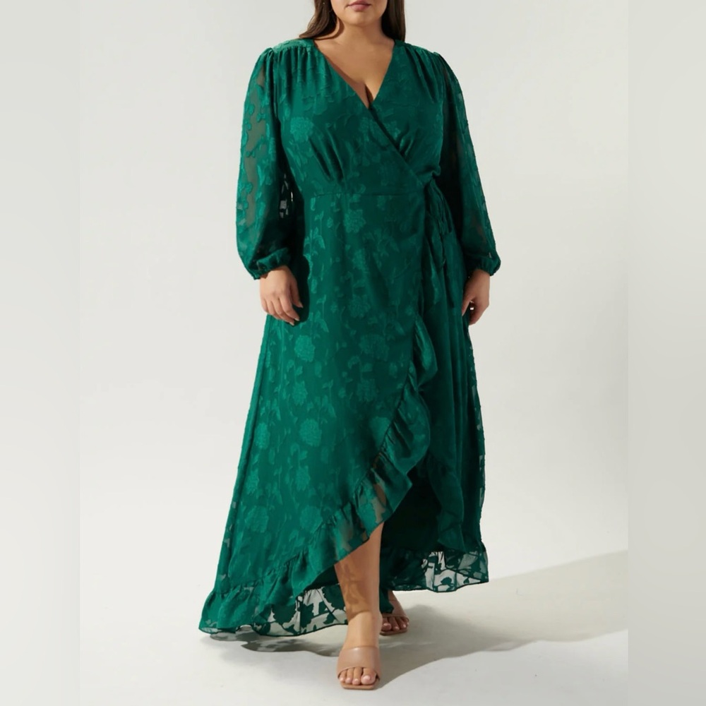 Sugarlips Teal Floral Long Sleeve Dress